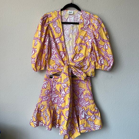 Claudie Pierlot Paris Bambini Seashell Print Two Piece Set Top & Skirt FR 38 - Picture 2 of 7